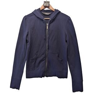 normakamali navy blue zip up hoodie sweatshirt women's m medium